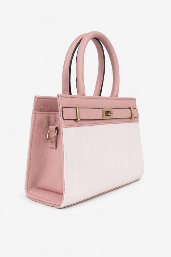 Elegant Ladies Croc-Embossed Leather Handbag with Gold Hardware - Image 20