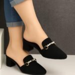 Elegant Ladies Sandals with Pearl & Gold Accent – Perfect for Every Occasion