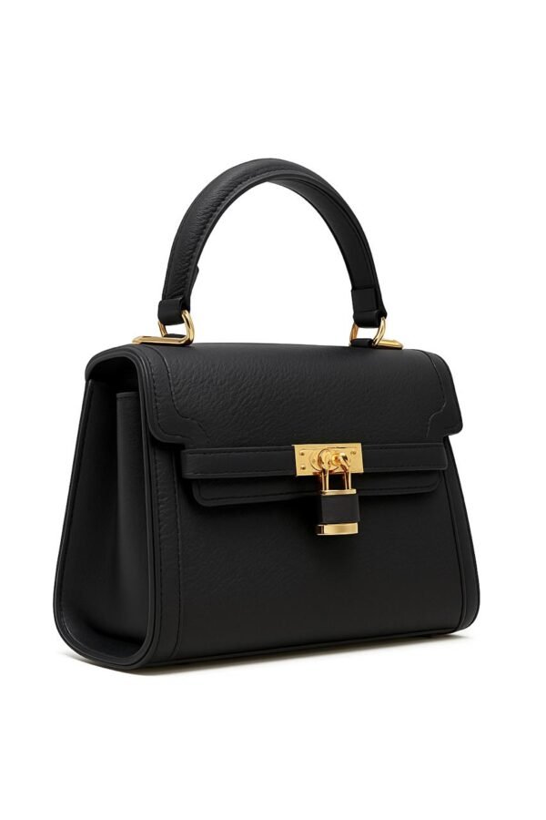 Elegant Ladies Leather Handbag with Gold Lock and Premium Detailing - Image 18