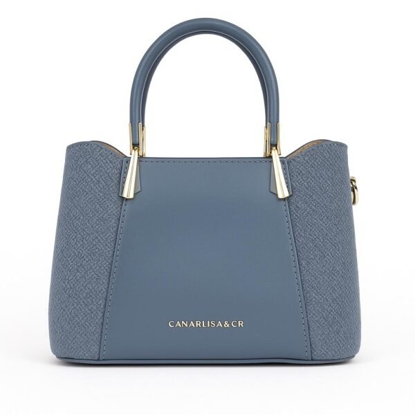 Elegant Ladies Faux Leather Handbag with Gold Accents and Logo - Image 15