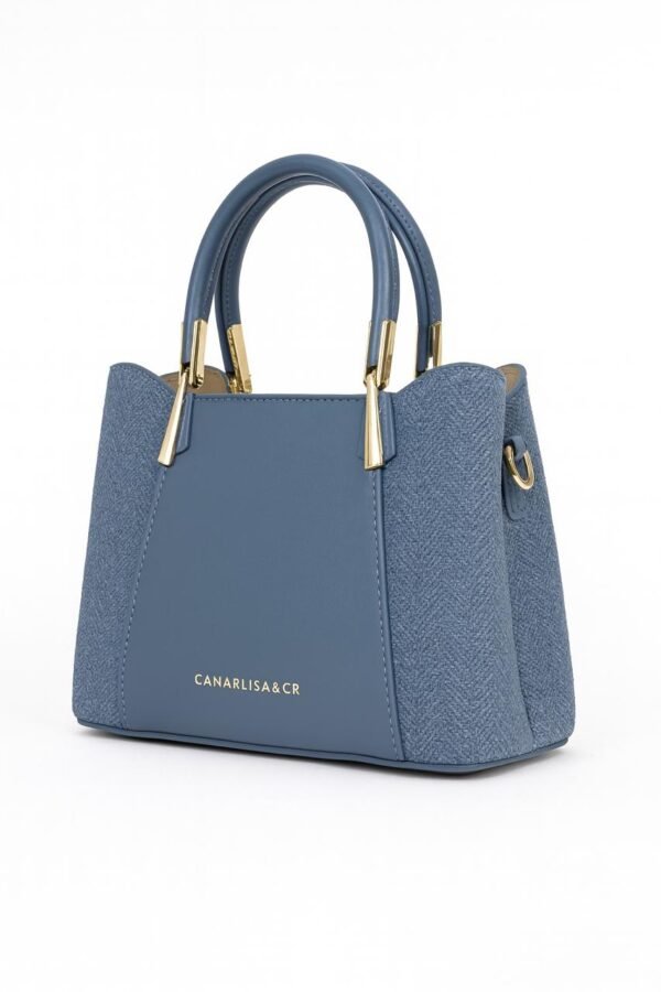 Elegant Ladies Faux Leather Handbag with Gold Accents and Logo - Image 13