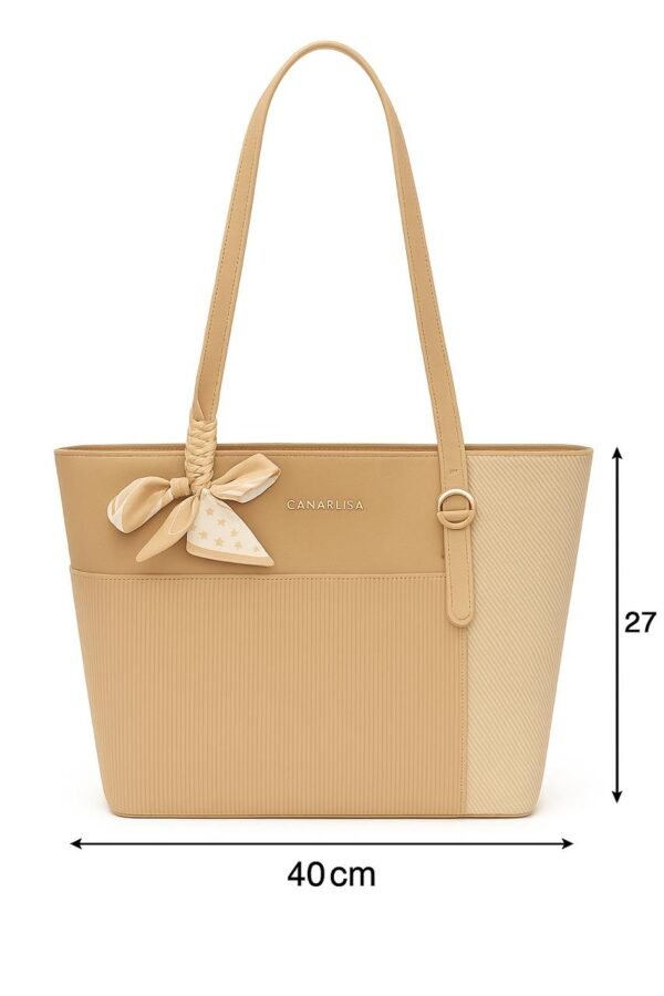 Stylish Ladies Tote Bag with Elegant Bow and Premium Detailing - Image 8