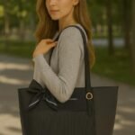 Stylish Ladies Tote Bag with Elegant Bow and Premium Detailing