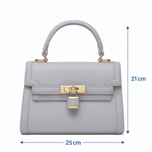 Elegant Ladies Leather Handbag with Gold Lock and Premium Detailing - Image 28