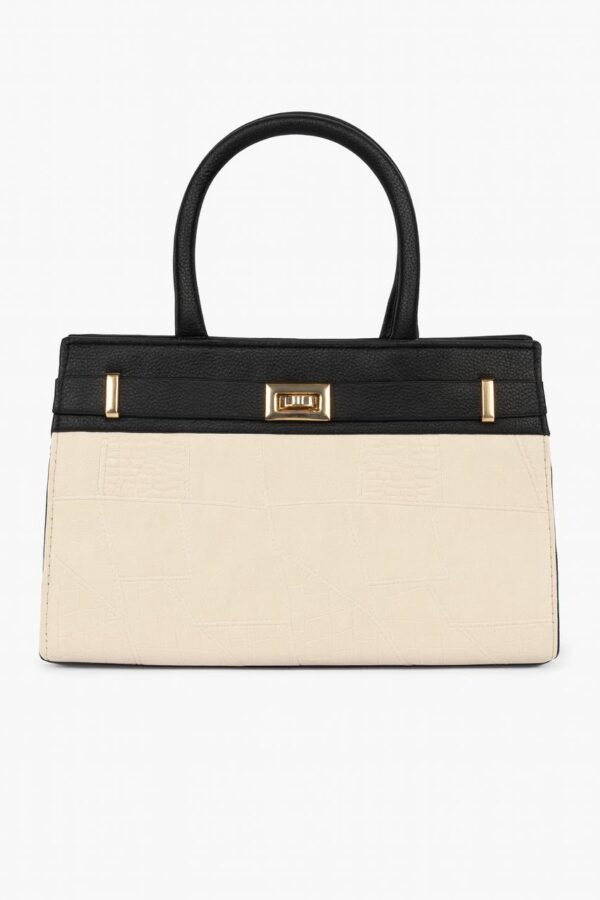 Elegant Ladies Croc-Embossed Leather Handbag with Gold Hardware - Image 25