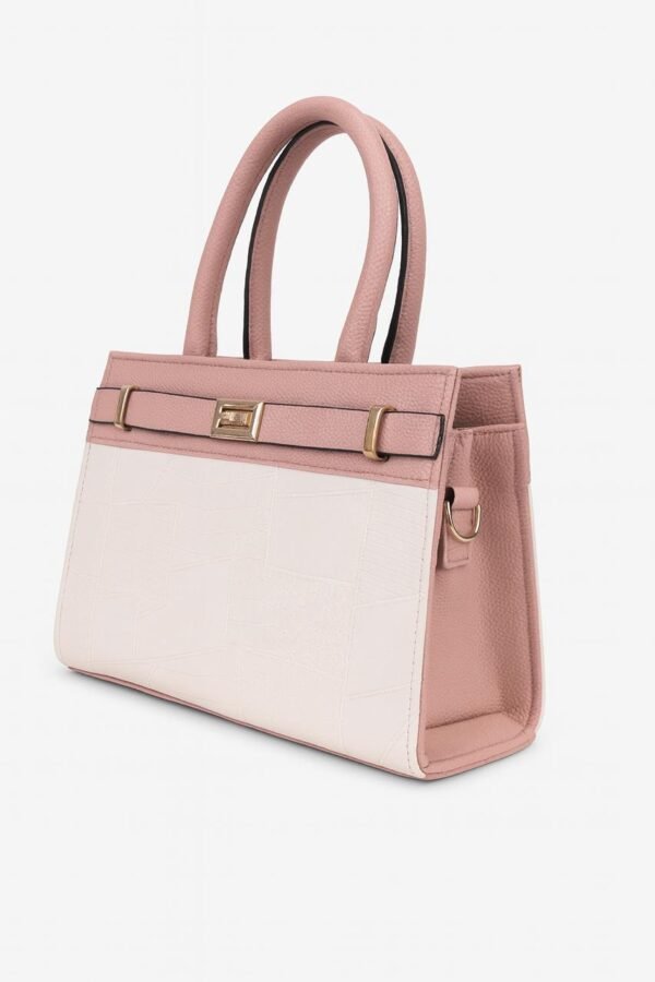 Elegant Ladies Croc-Embossed Leather Handbag with Gold Hardware - Image 21